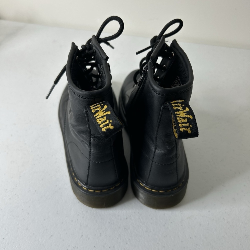 Dr. Martens 1460 Y Softy T Leather Lace Up Boots Size 5M 6L Black Side Zipper - Picture 7 of 8